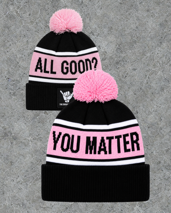 All good? You Matter Beanie - PINK - the shaka project. 